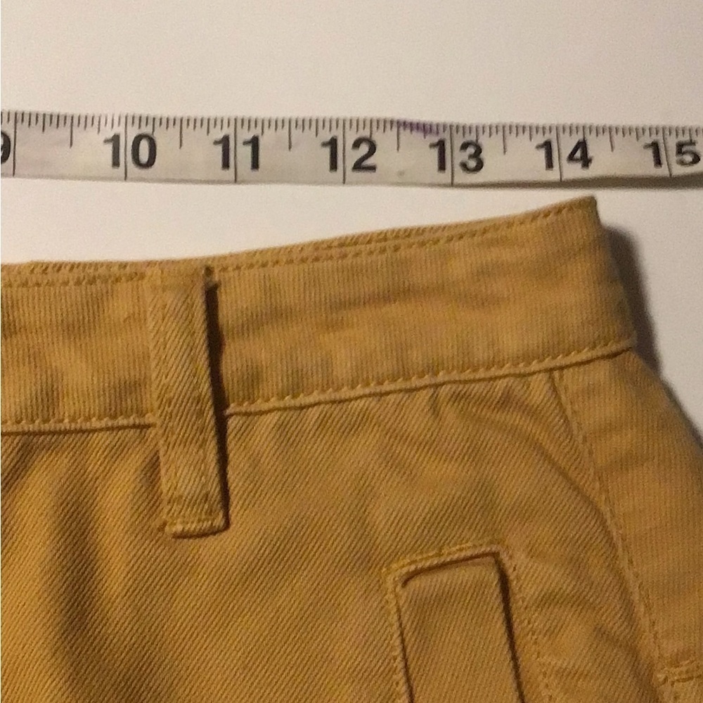 Pacsun Los Angeles mustard yellow‎ size 27 (pockets )raw hem mini skirt - Picture 8 of 9